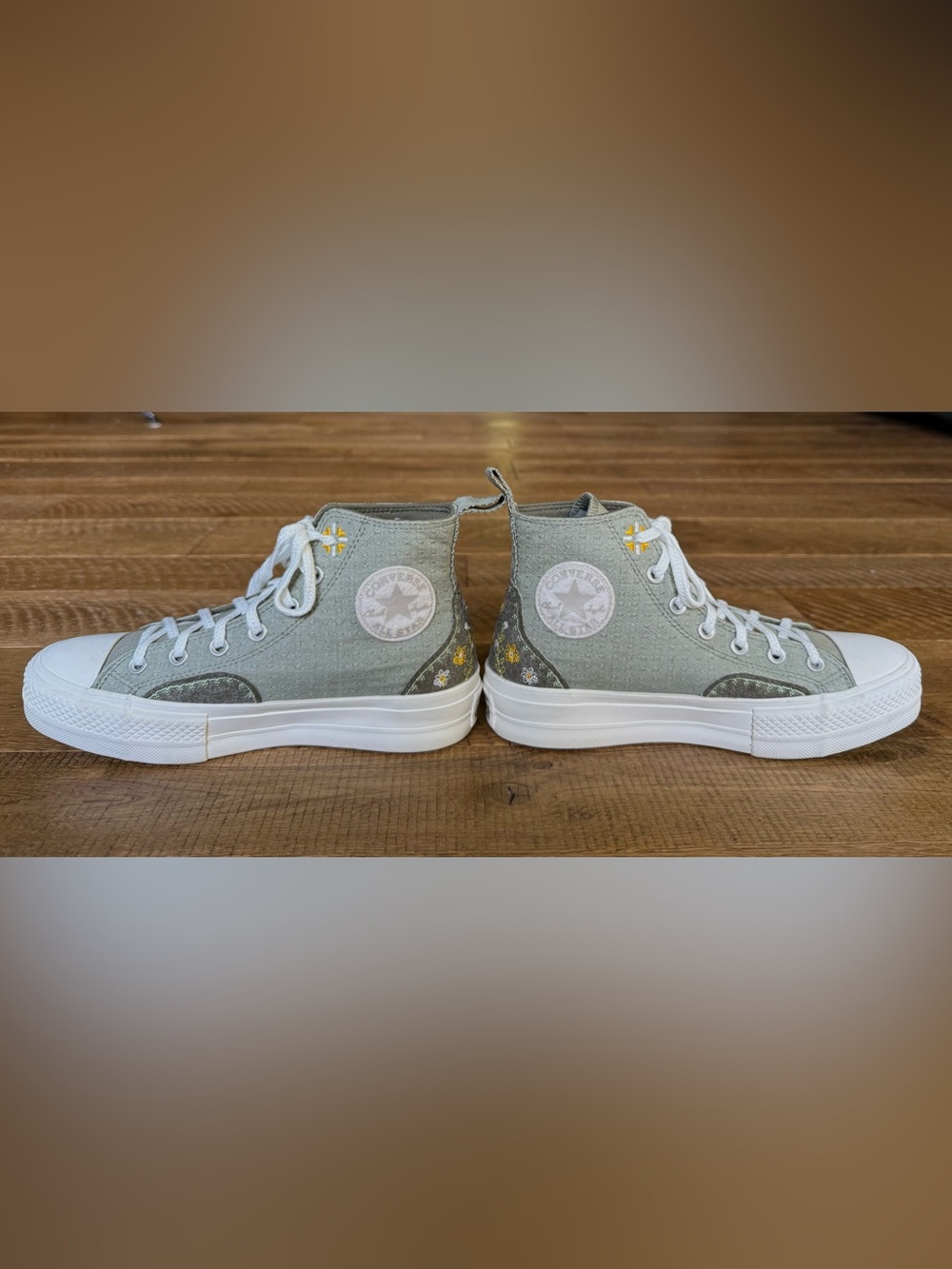 W8 Converse Chuck Taylor All Star Lift Platform High Top Light Field Surplus - Picture 5 of 7